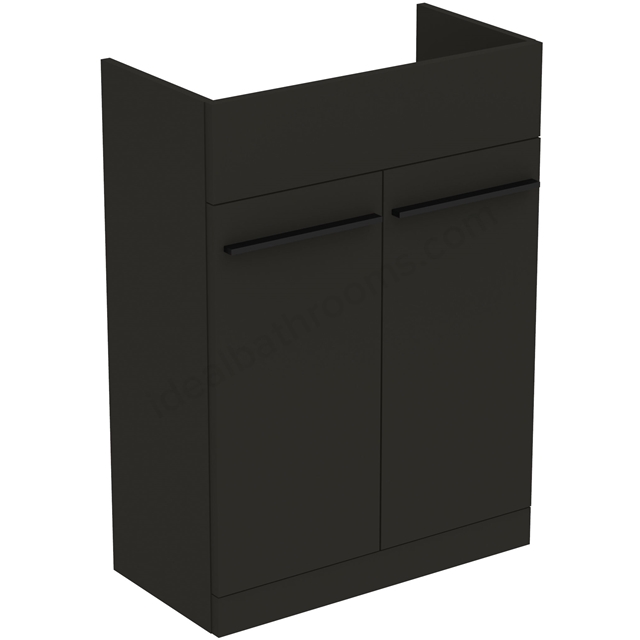 Ideal Standard i.life A Semi-Countertop Basin Unit; 2 Doors; 60cm; Matt Carbon Grey