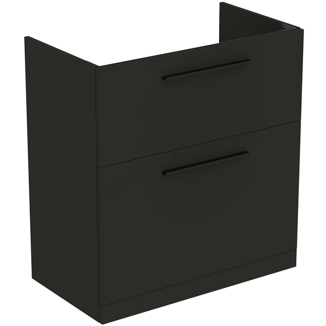 Ideal Standard i.life A Floor Standing Vanity Unit; 2 Drawers; Matt Carbon Grey