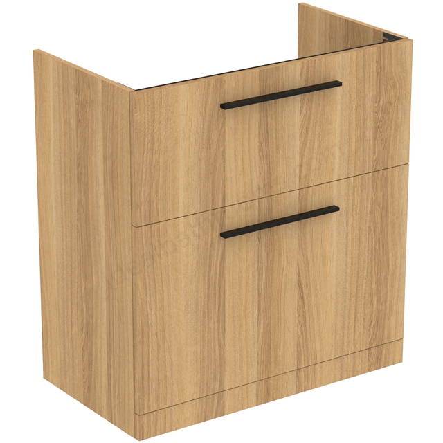 Ideal Standard i.life A Floor Standing Vanity Unit; 2 Drawers; Natural Oak