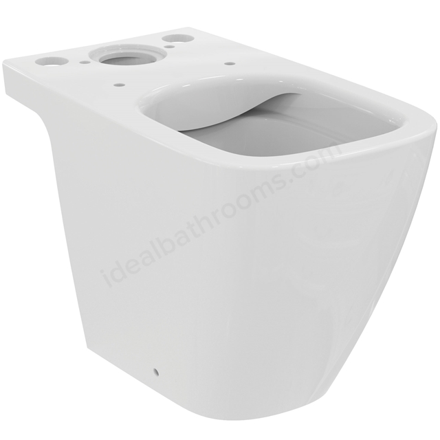 Ideal Standard i.life S Compact Close Coupled WC Bowl with Horizontal Outlet and Rimless Technology; White