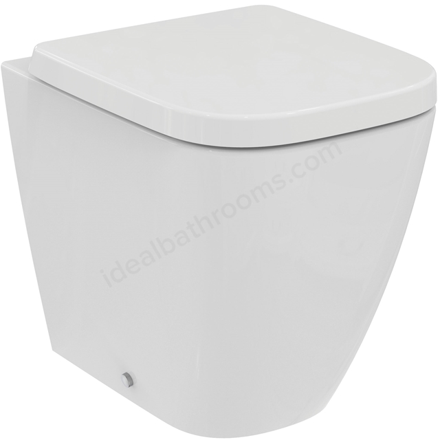 Ideal Standard i.life S Compact Back-to-Wall WC Bowl with Horizontal Outlet and Rimless Technology; White