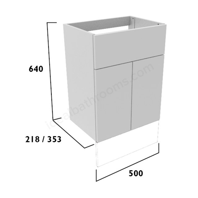 Tavistock Legacy Standard 500mm Basin Unit w/ Fascia/Door Pack & Carcass - Mineral Blue