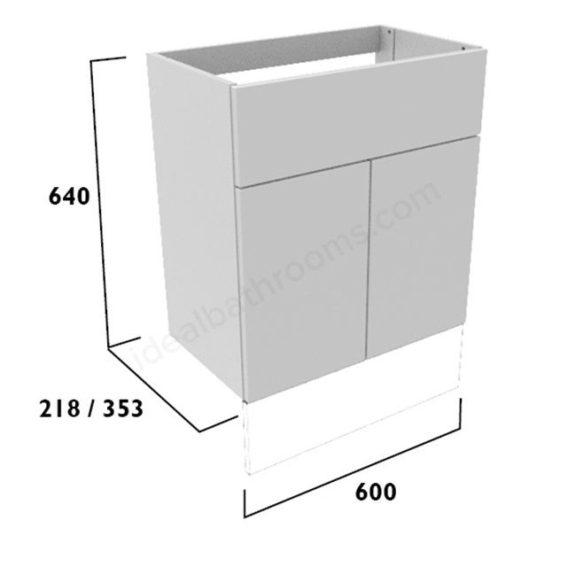 Tavistock Legacy Standard 600mm Basin Unit w/ Fascia/Door Pack & Carcass - Mineral Blue