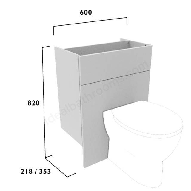 Tavistock Legacy Slim 600mm Back To Wall WC Unit w/ Fascia Pack & Carcass - Mineral Blue