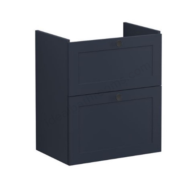 VitrA Root Classic 2 Drawer 600mm Compact Washbasin Unit - Matt Dark Blue