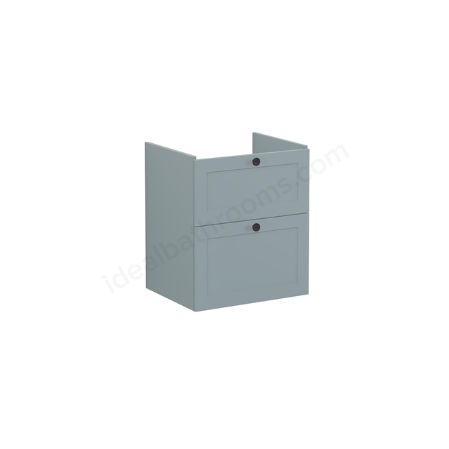 VitrA Root Classic 2 Drawer 600mm Washbasin Unit - Matt Fijord Green