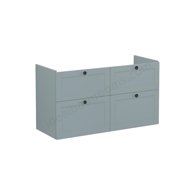 VitrA Root Classic 4 Drawer 1200mm Washbasin Unit - Matt Fijord Green