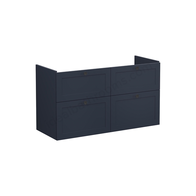 VitrA Root Classic 4 Drawer 1200mm Washbasin Unit - Matt Dark Blue