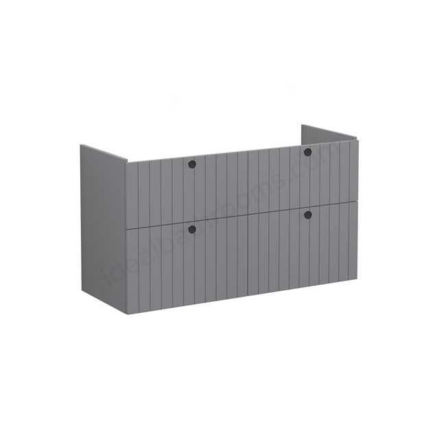 VitrA Root Groove 4 Drawer 1200mm Washbasin Unit - Matt Grey