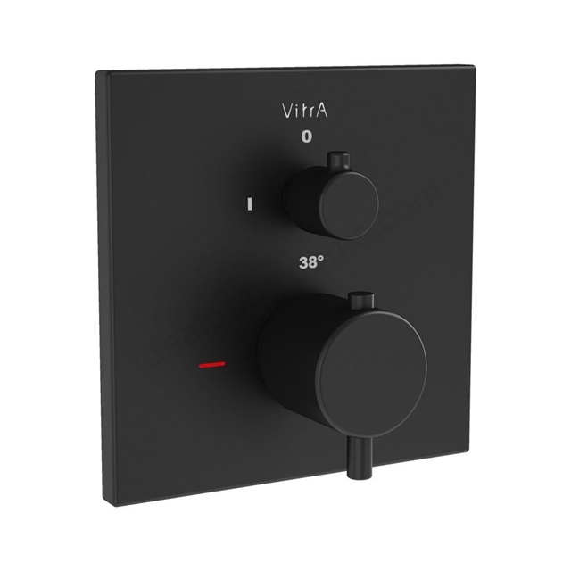 VitrA Root Square Concealed Thermostatic Shower Mixer - Matt Black