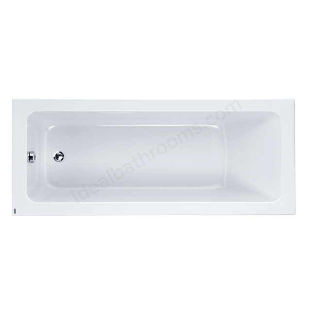 Twyford ASPECT 1700x750mm Rectangular Bath; No Grips; 0 Tap Holes; White