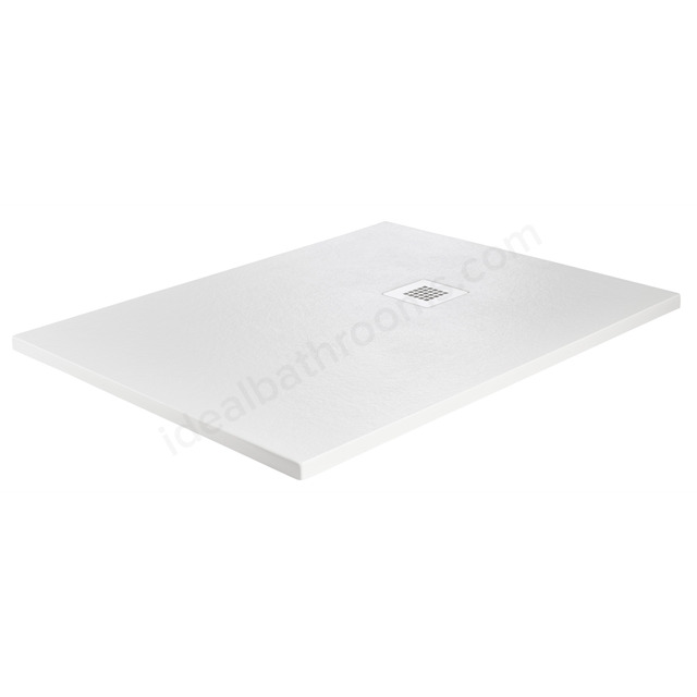 Just Trays Natural Stone 1600mm x 1000mm Shower Tray - Flamborough White