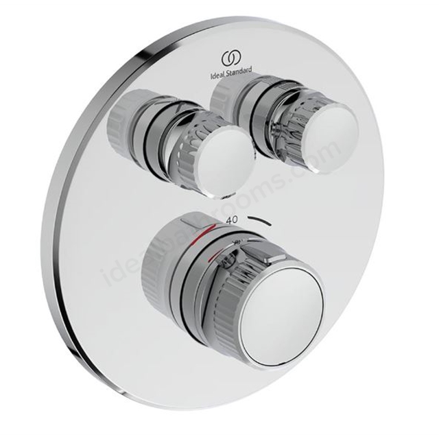 Ideal Standard Ceratherm Navigo built-in Thermostatic 2 Outlet Round Shower Mixer - Chrome