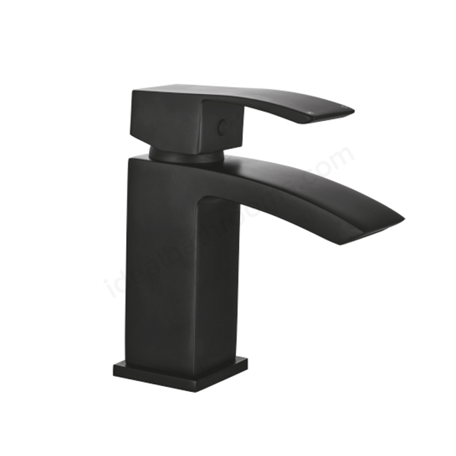 Scudo Descent Deck Mounted 1 Handle Basin Mixer w/ Waste - Matt Black