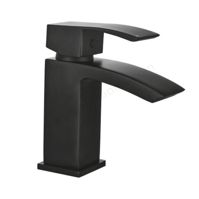 Scudo Descent Deck Mounted 1 Handle Basin Mixer w/ Waste - Matt Black