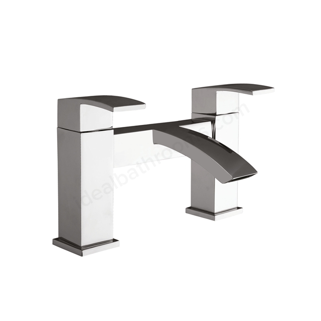 Scudo Descent 2 Tap Hole Deck Mounted Bath Filler - Chrome