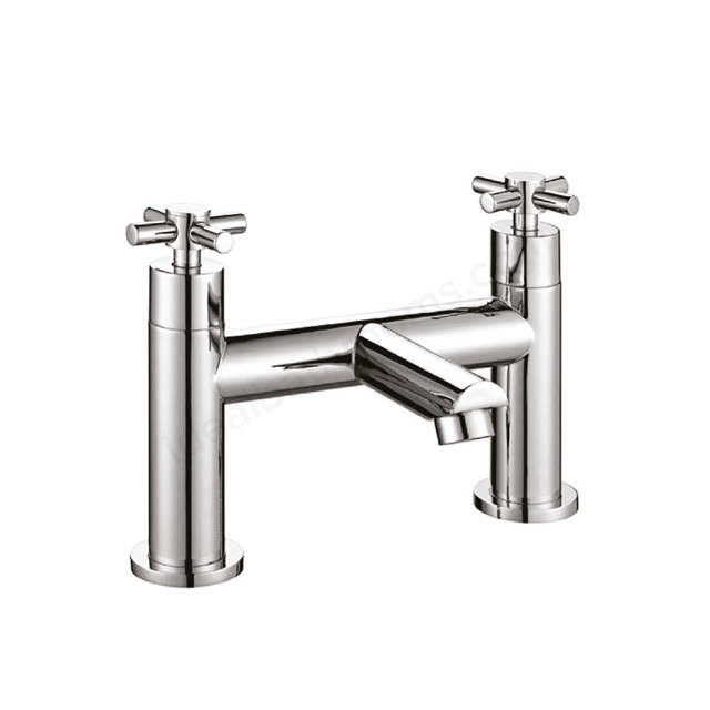 Scudo Kross 2 Tap Hole Deck Mounted Bath Filler - Chrome