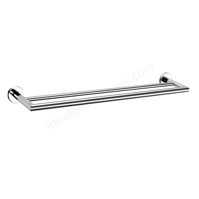 Scudo Delta Wall Mounted Double Towel Bar - Chrome