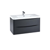 Scudo Bella 896mm x 450mm x 448mm Wall Mounted Vanity Unit - Matt Grey