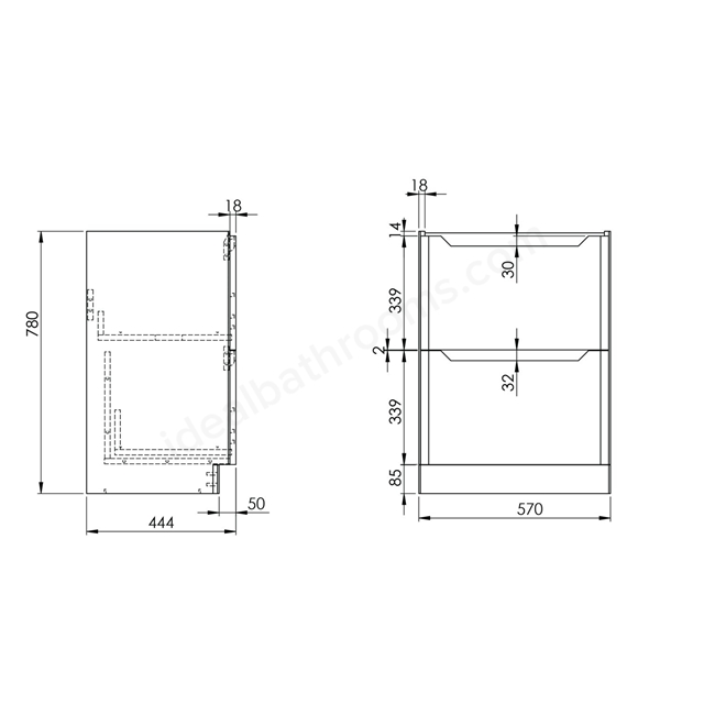 Scudo Ella 570mm X 780mm X 444mm Floorstanding Unit - White | Ideal ...