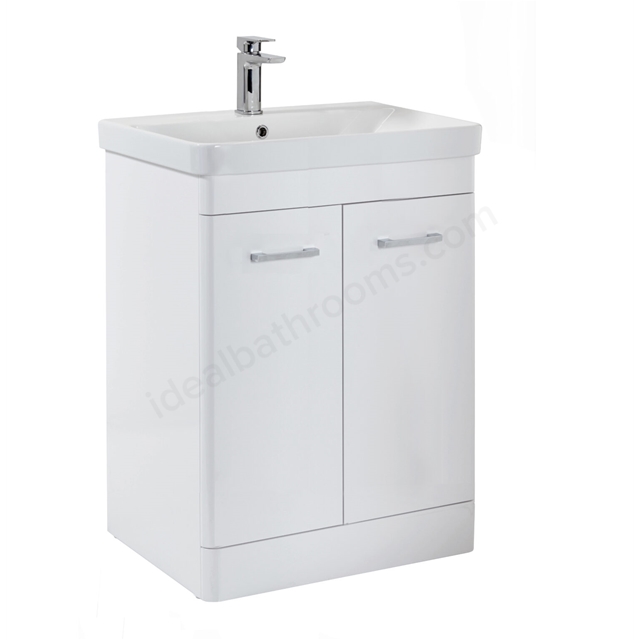 Scudo Rossini 500mm x 800mm x 444mm Floorstanding Unit - Gloss White ...