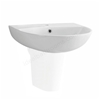 Scudo Deia / Belini 500mm x 400mm 1 Tap Hole Pedestal Basin - White