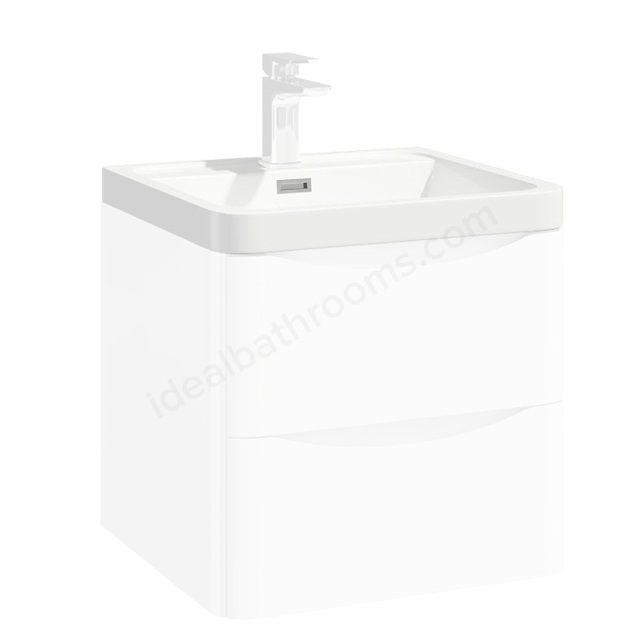 Scudo Bella 500mm x 450mm 1 Tap Hole Vanity Basin - White