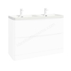 Scudo Bella 1200mm x 450mm 2 Tap Hole Vanity Basins - White