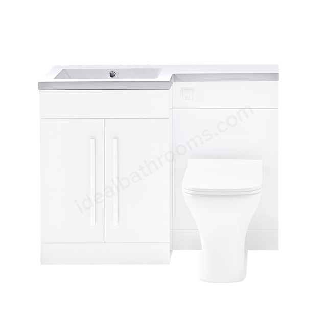 Scudo Lili 1100mm x 450mm Left Hand L Shape Basin - White