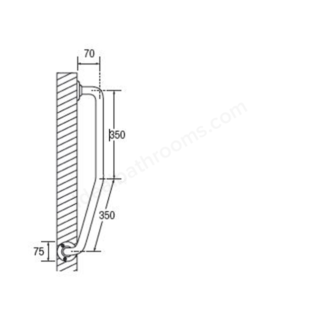 Bathex Essential 350mm Right Hand Newell Rail - White