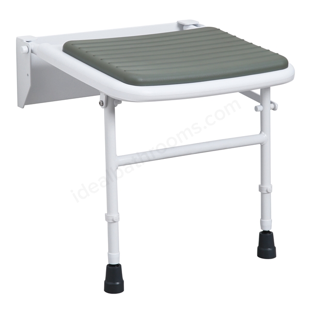 Bathex Professional Compact Padded Shower Seat w/ Stainless Steel Legs ...