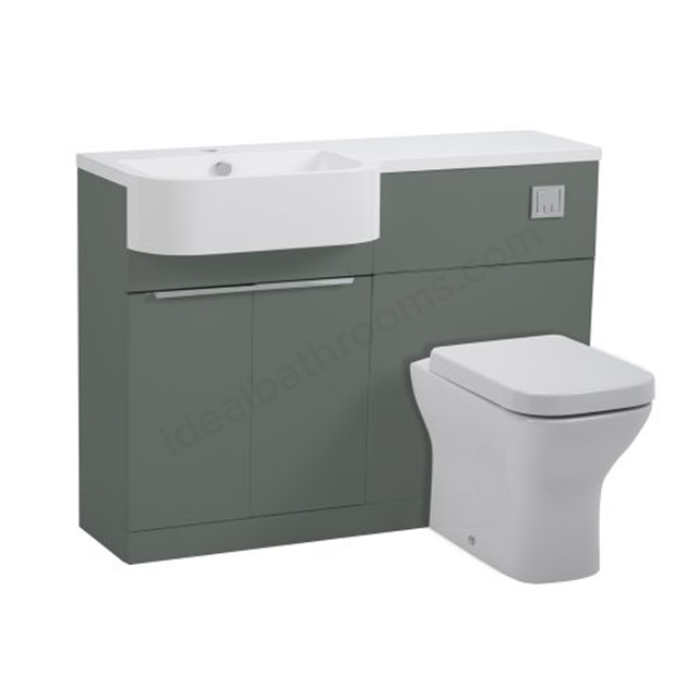 Tavistock * Match 1200 Left Hand Vanity Unit - Viridian Green