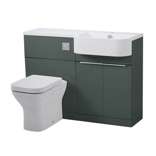 Tavistock * Match 1200 Right Hand Vanity Unit - Viridian Green