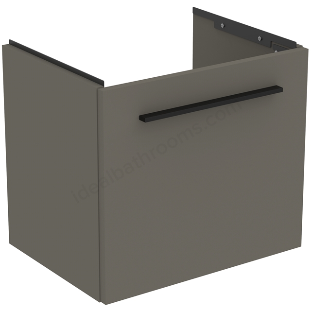 Ideal Standard i.life S 500mm Compact Wall Hung Vanity Unit; 1 Drawer - Matt Quartz Grey