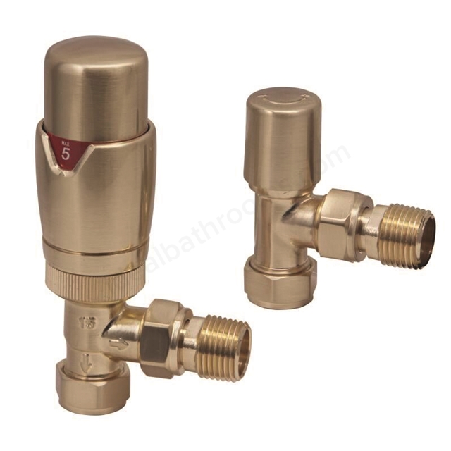 Scudo Designer Twin Pack TRV, Brushed Brass, Angled