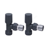 Scudo Carbon Anthracite Radiator Valve Straight 15mm (Pair)