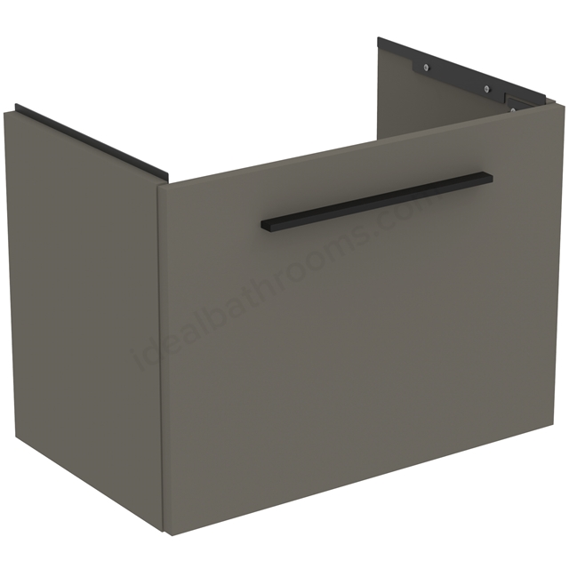 Ideal Standard i.life 600mm Compact Wall Hung Vanity Unit; 1 Drawer - Quartz Grey Matt