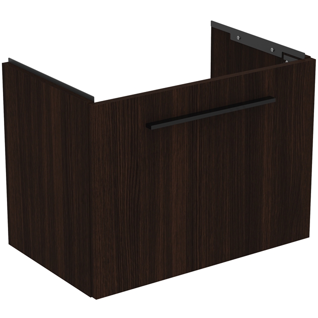 Ideal Standard i.life 600mm Compact Wall Hung Vanity Unit; 1 Drawer - Coffee Oak