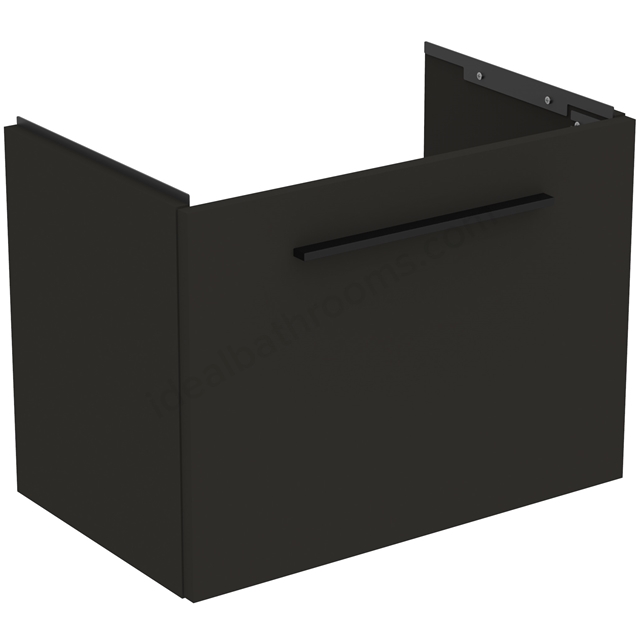 Ideal Standard i.life 600mm Compact Wall Hung Vanity Unit; 1 Drawer - Cabron Grey Matt