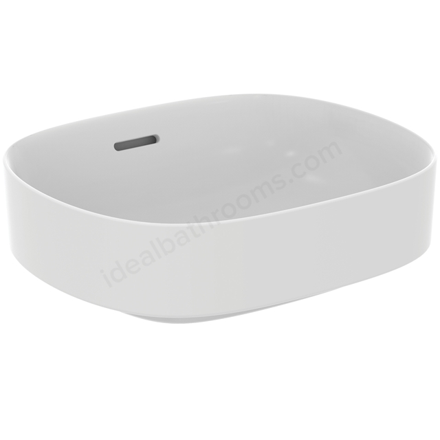 Atelier Linda X 45cm oval vessel washbasin with overflow; silk white