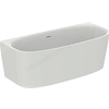 Atelier Dea 1800mm x 800mm wall double ended bath with clicker waste and integrated slotted overflow - White