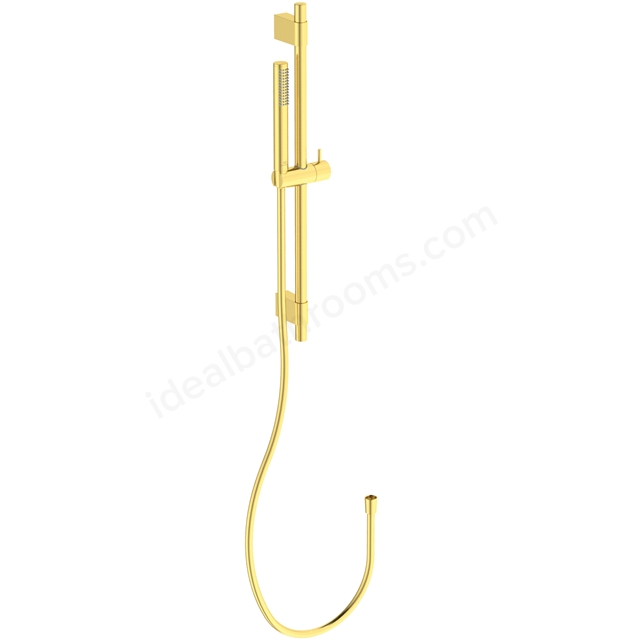 Atelier Idealrain Stick Shower Kit w/ 1 Function Handspray; 600mm Rail; 1.75m Flex Hose - Brushed Gold