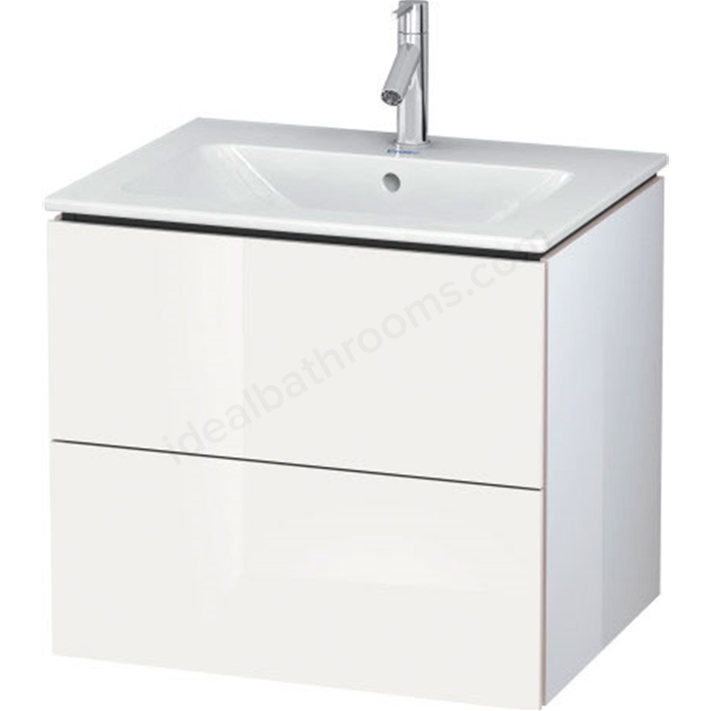 Duravit L cube vanity unit; wall hung; White Gloss; 2 Drawers; 620mm