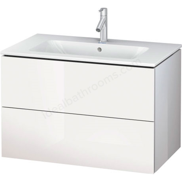 Duravit L cube vanity unit; wall hung; White Gloss; 2 Drawers; 820mm