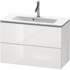 Duravit L cube vanity unit; wall hung; White Gloss; 2 Drawers; 820x391mm