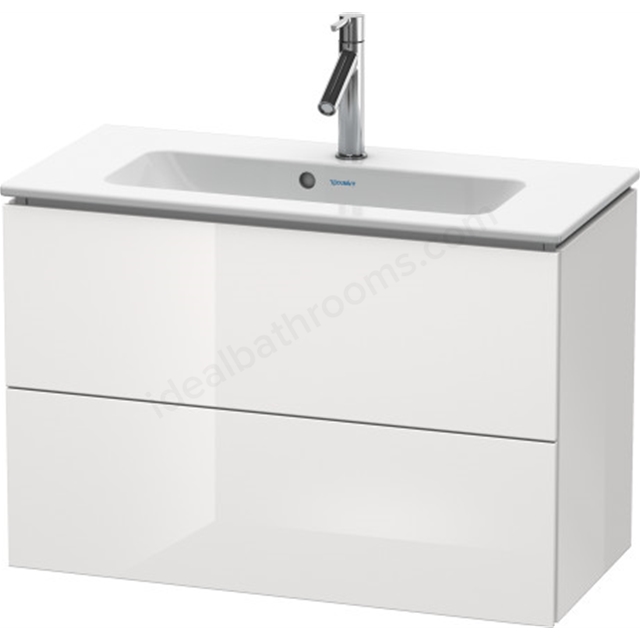 Duravit L cube vanity unit; wall hung; White Gloss; 2 Drawers; 820x391mm