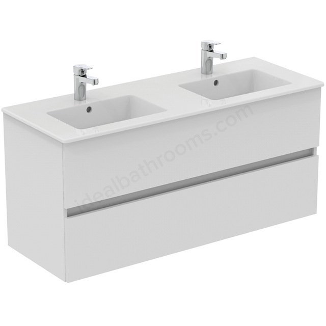 Ideal Standard Eurovit+ 1200mm Wall Mounted Vanity Unit with 2 Drawers - Gloss White 