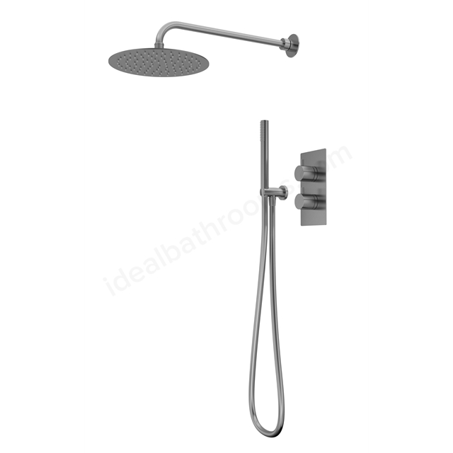 Tavistock Quantum Dual Function Shower System With Handset, Holder & Overhead Shower - Gunmetal