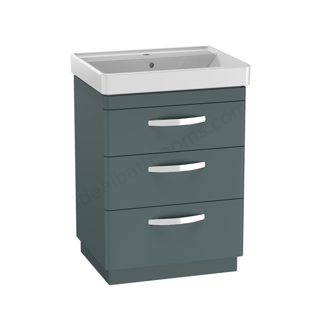 Tavistock Compass 600mm Floorstanding Unit with 3 Drawers - Viridian Green