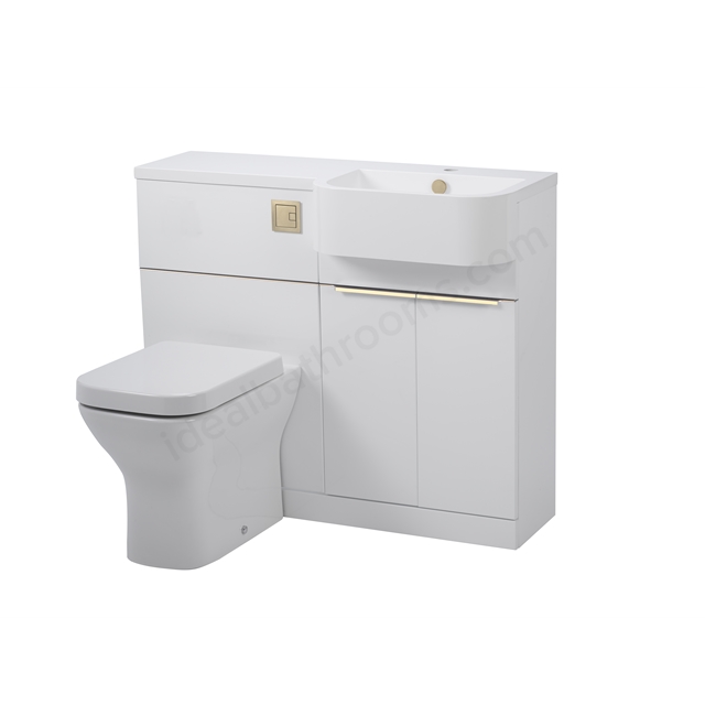 Tavistock Match 1000mm Unit & Basin Right Handed - Gloss White